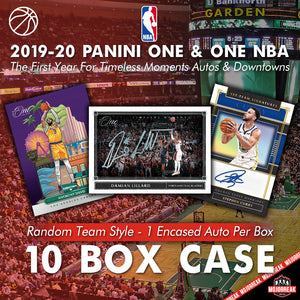2019-20 Panini One & One NBA Hobby 10 Box Case Random Team #1