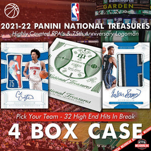 2021-22 Panini National Treasures NBA 4 Box Case Pick Your Team #22