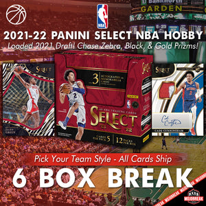 2021-22 Panini Select NBA Hobby 6 Box Pick Your Team #21