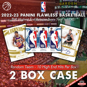 2022-23 Panini Flawless NBA Hobby 2 Box Case Random Team #1