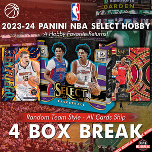 2023-24 Panini Select NBA Hobby 4 Box Random Team #4