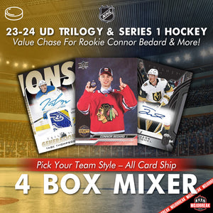 2023-24 Upper Deck Trilogy & Series 1 Hockey 4 Box Mixer Pick Your Team #1