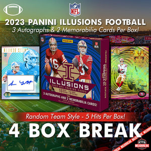 2023 Panini Illusions NFL Hobby 4 Box Random Team #8