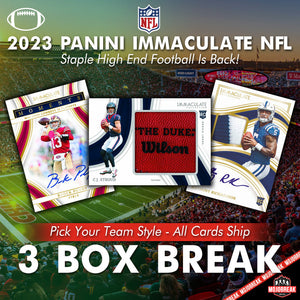 2023 Panini Immaculate NFL Hobby 3 Box Pick Your Team #15