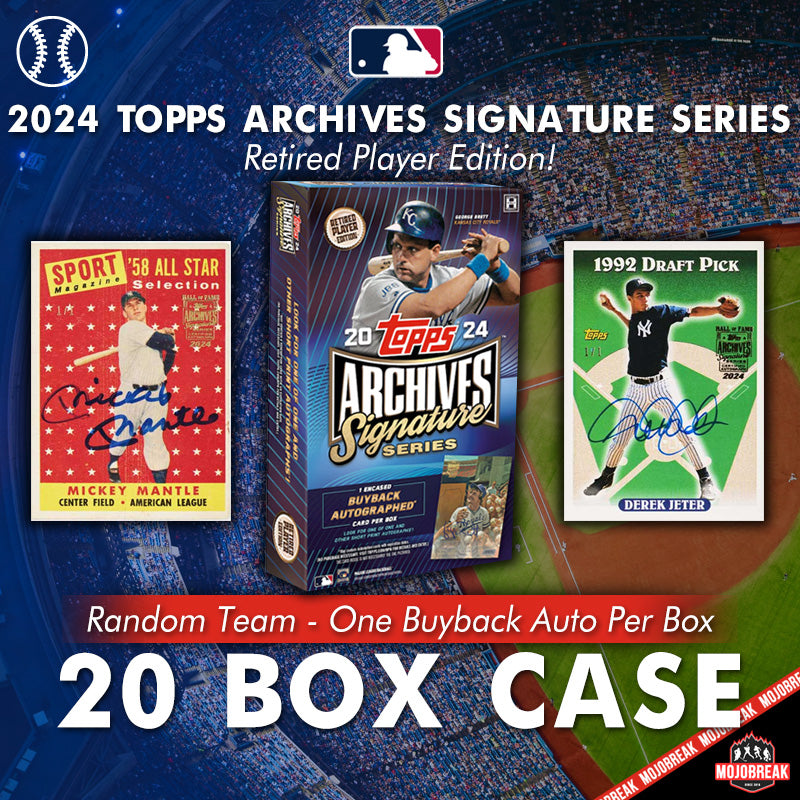 2024 Topps Archives Signature Retired Player MLB 20 Box Case Random Team #1