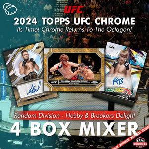 2024 Topps Chrome UFC Hobby & Breakers Delight 4 Box Mixer Random Division #1