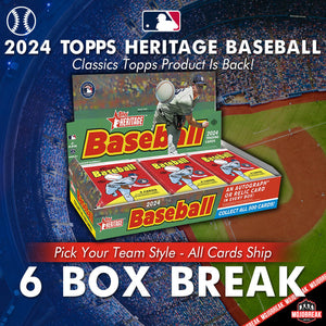 2024 Topps Heritage MLB 6 Box Half Case Pick Your Team #18
