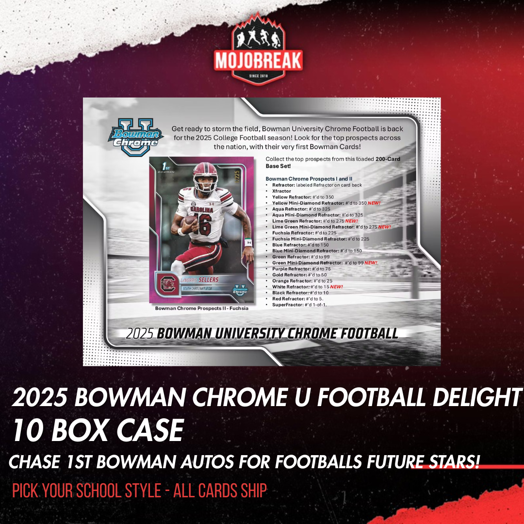2025 Bowman Chrome University Football Delight 10 Box Case Pick Your Team #2