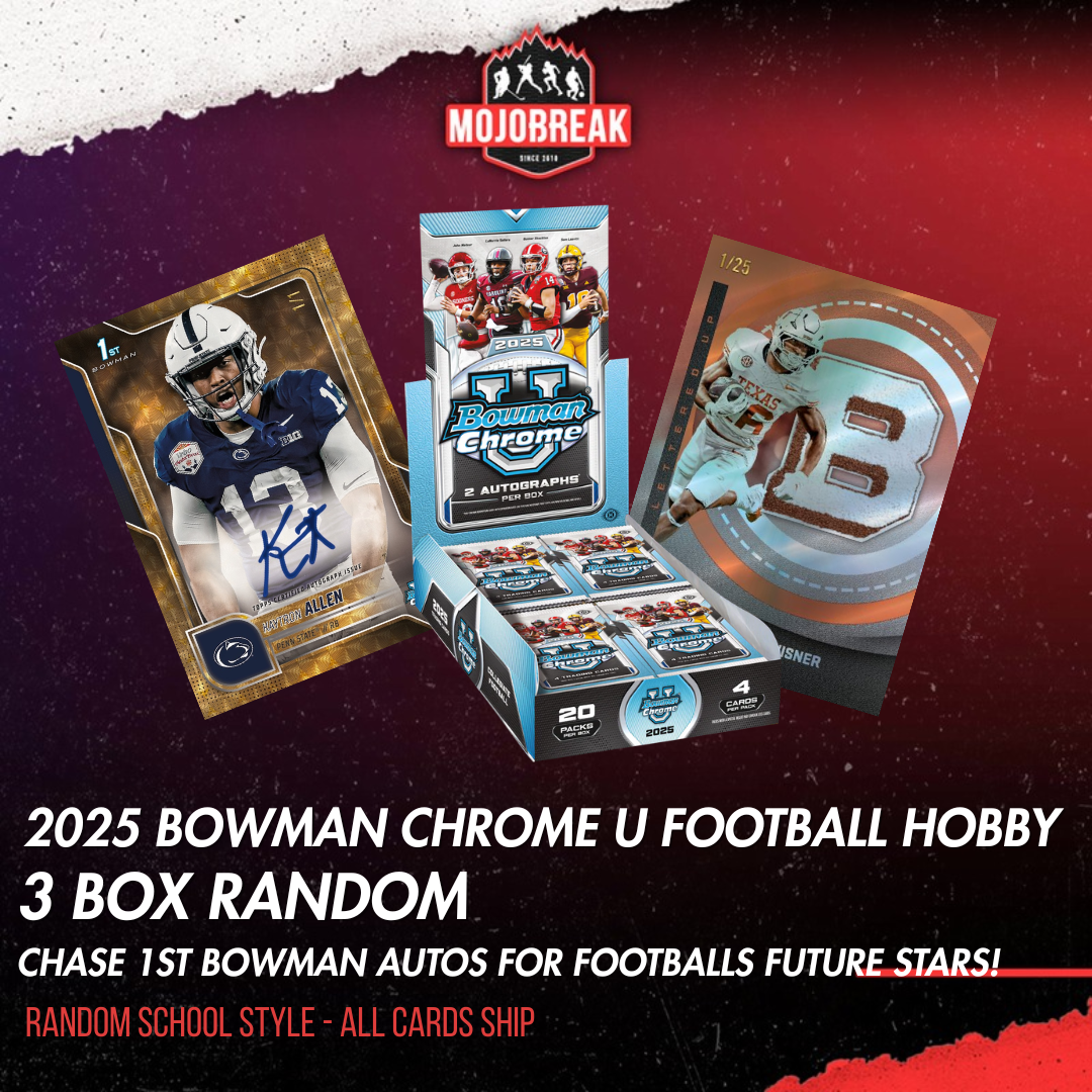 2025 Bowman University Chrome Football Hobby 3 Box Random Team #2