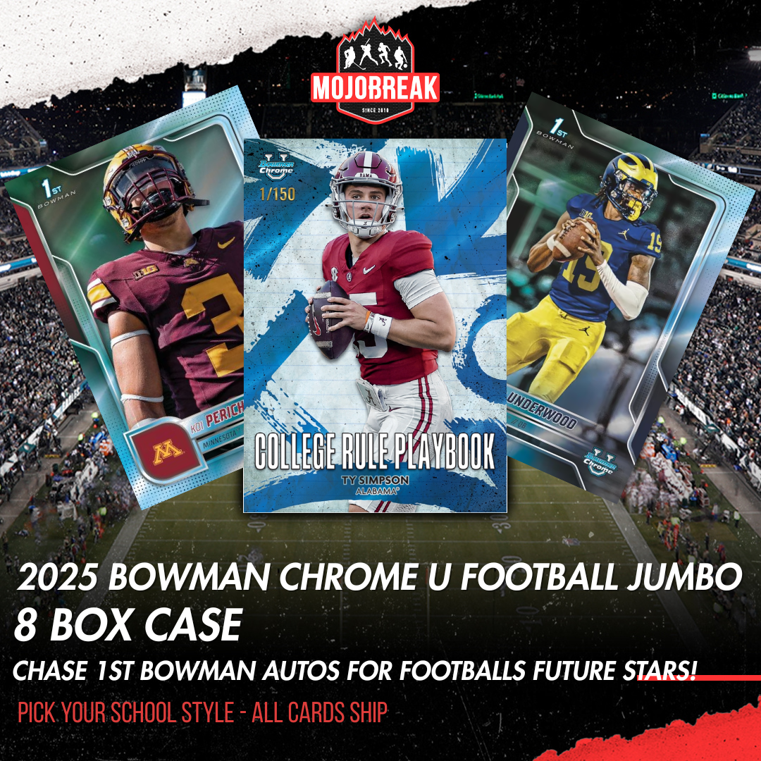 2025 Bowman Chrome University Football Jumbo 8 Box Case Pick Your Team #1