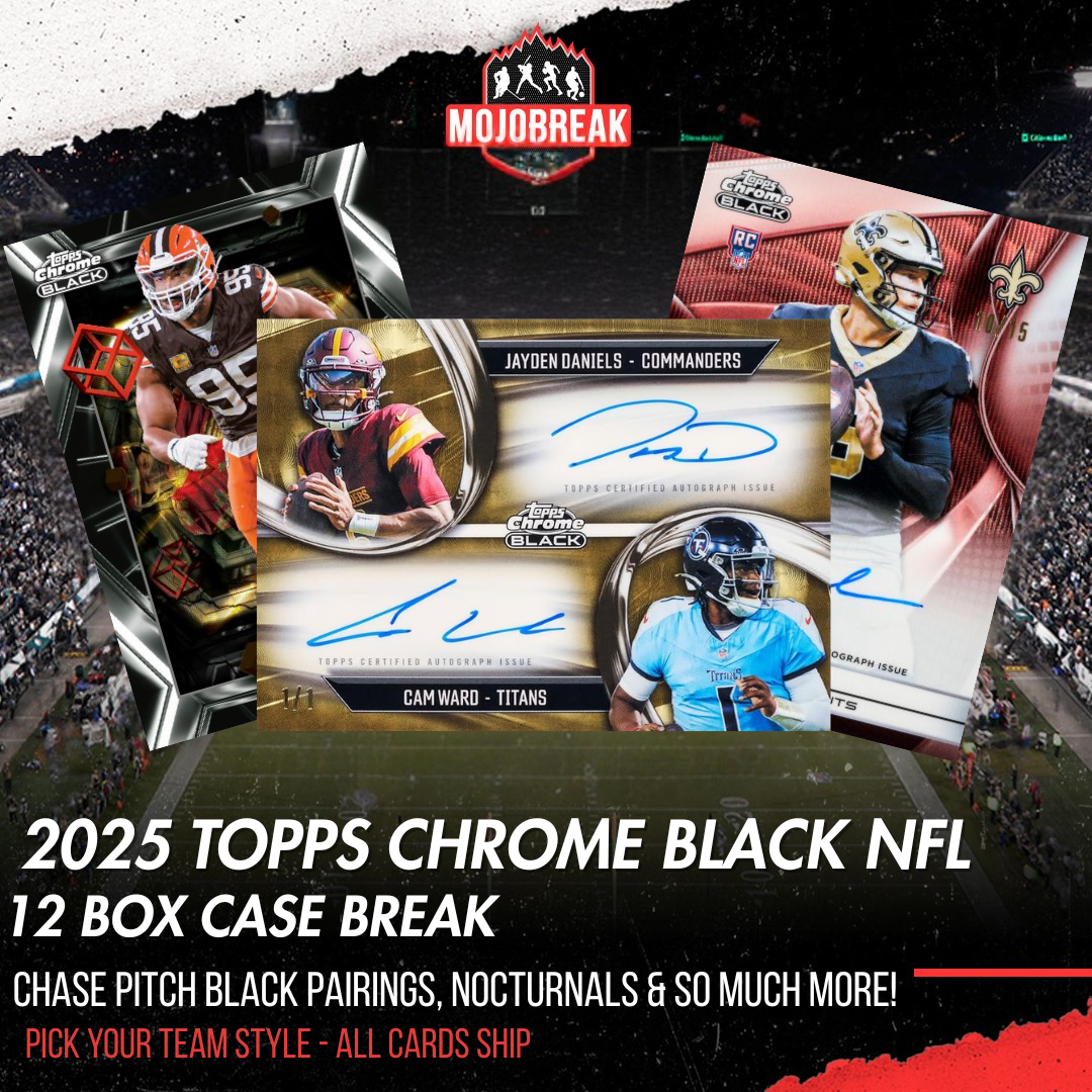 2025 Topps Chrome Black Football Hobby 12 Box Case Pick Your Team #2