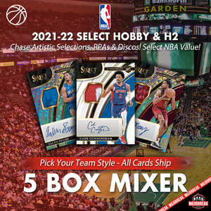 2021-22 Panini Select NBA Hobby & H2 Hybrid 5 Box Mixer Pick Your Team #2