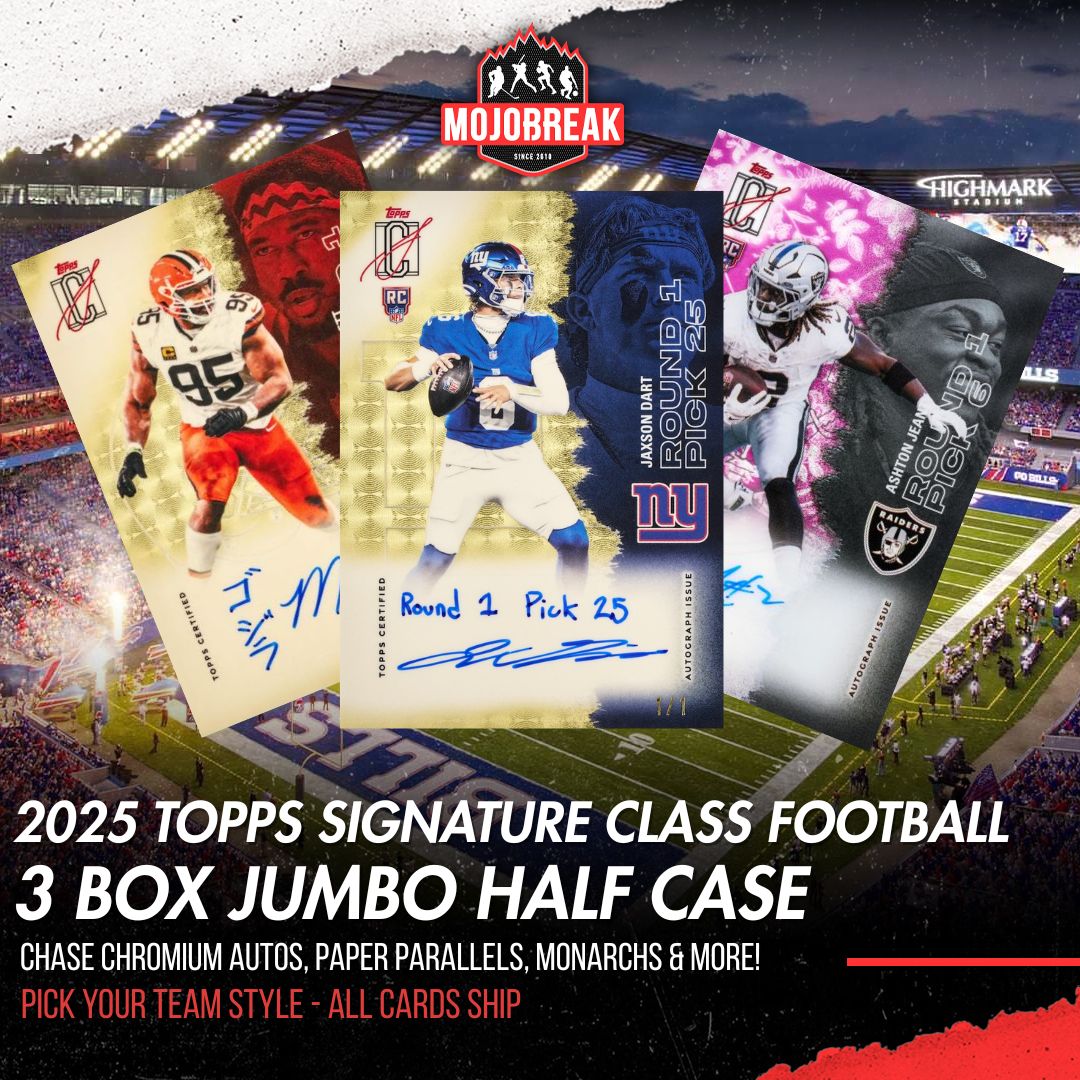 2025 Topps Signature Class Football Jumbo 3 Box Half Case Pick Your Te