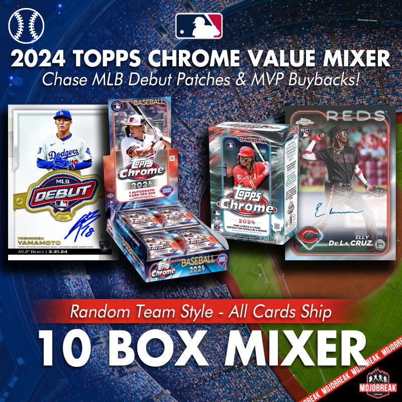 2024 Topps Chrome Update Hobby & Value MLB 10 Box Mixer Random Team 1