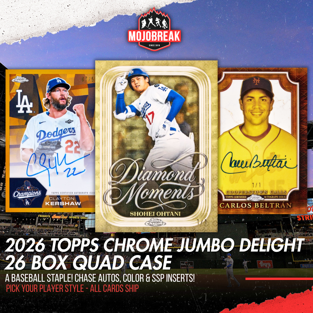 2026 Topps Chrome Baseball Jumbo Delight 26 Box Quad Case Pick Your Player #1