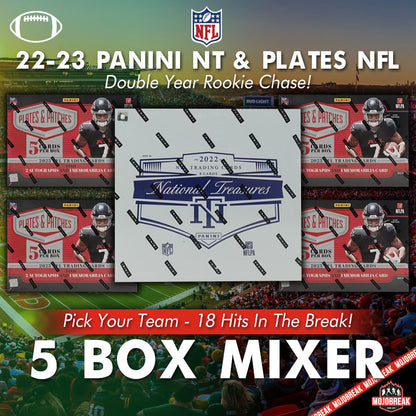 2022-23 National Treasures & Plates NFL 5 Box Mixer Pick Your Team #1