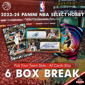 2023-24 Panini Select NBA Hobby 6 Box Pick Your Team #1
