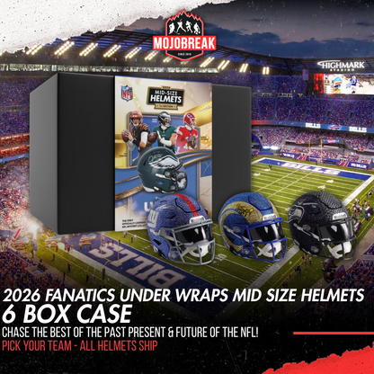 2026 Fanatics Under Wraps NFL Mid-Size Helmets 6 Box Case Pick Your Team #1
