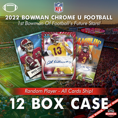 22' Bowman Chrome University FB 12 Box Case Random Player #10