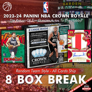 2023-24 Panini Crown Royale NBA Hobby 8 Box Random Team #1
