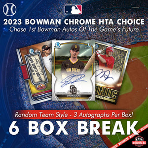 2023 Bowman Chrome HTA Choice 6 Box Break Random Team #1