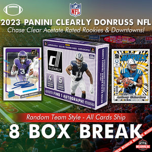 2023 Panini Clearly Donruss NFL Hobby 8 Box Random Team #2