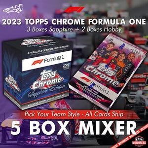 2023 Topps Chrome Formula 1 Sapphire & Hobby 5 Box Mixer Pick Your Team #4