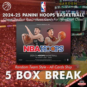 2024-25 Panini Hoops NBA Hobby 5 Box Random Team #1