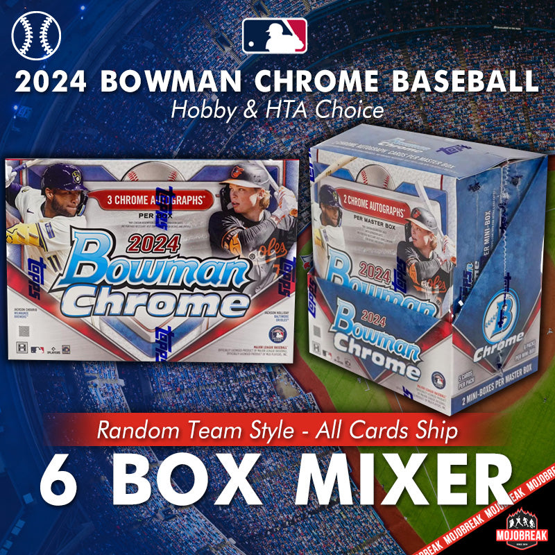 2024 Bowman Chrome MLB Hobby & HTA Choice 6 Box Random Team 3