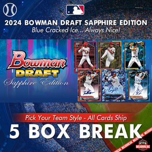 2025 Super Squares #48 - 2024 Bowman Draft Sapphire Baseball 5 Box Pick Your Team