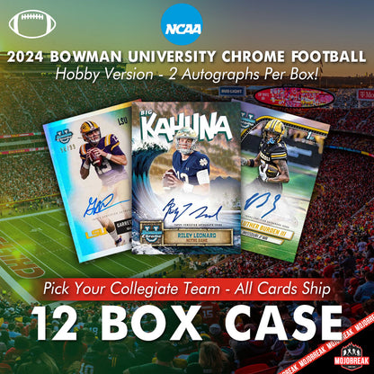 2024 Bowman University Chrome Football Hobby 12 Box Case Pick Your Team #1