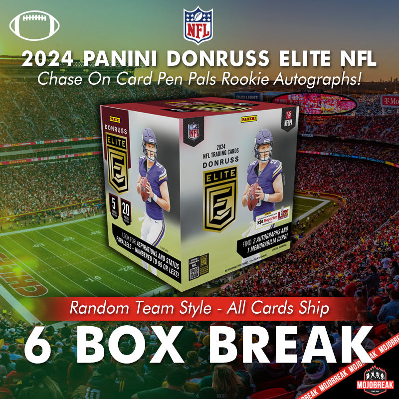 2024 Panini Donruss Elite NFL Hobby 6 Box Random Team 2