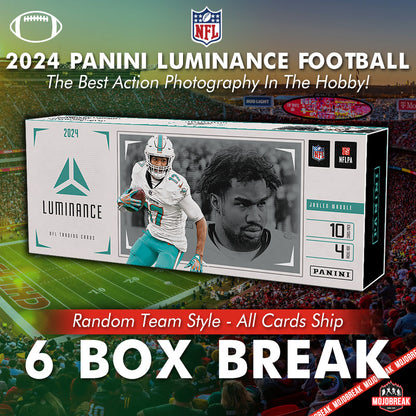 2024 Panini Luminance NFL Hobby 6 Box Random Team #1