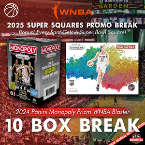 2025 Super Squares #47 - 2024 Panini Monopoly Prizm WNBA Blaster 10 Box Random Team