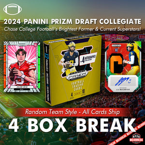 2024 Prizm Draft Picks Collegiate Football 4 Box Random Team #1