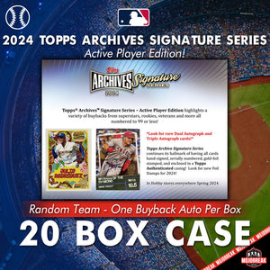 2024 Topps Archives Signature Active Player MLB 20 Box Case Random Team #1