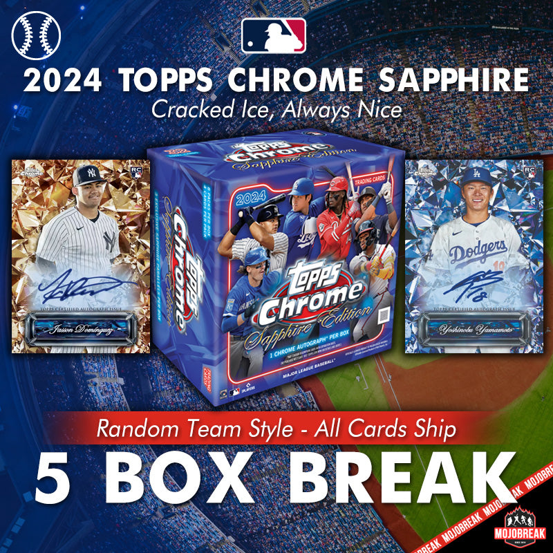 2024 Topps Chrome Baseball Sapphire 5 Box Mixer Random Team 1