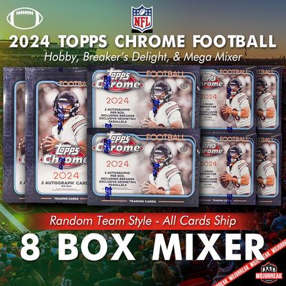 2024 Topps Chrome Football Hobby Delight Mega 8 Box Random Team #5