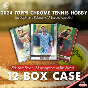 2024 Topps Chrome Tennis Hobby 12 Box Case Pick Your Player #2