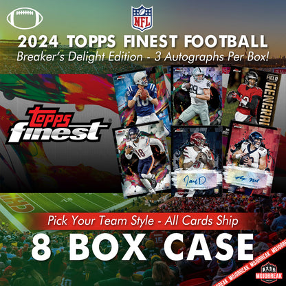 2024 Topps Finest Football Breaker's Delight 8 Box Case Pick Your Team #8