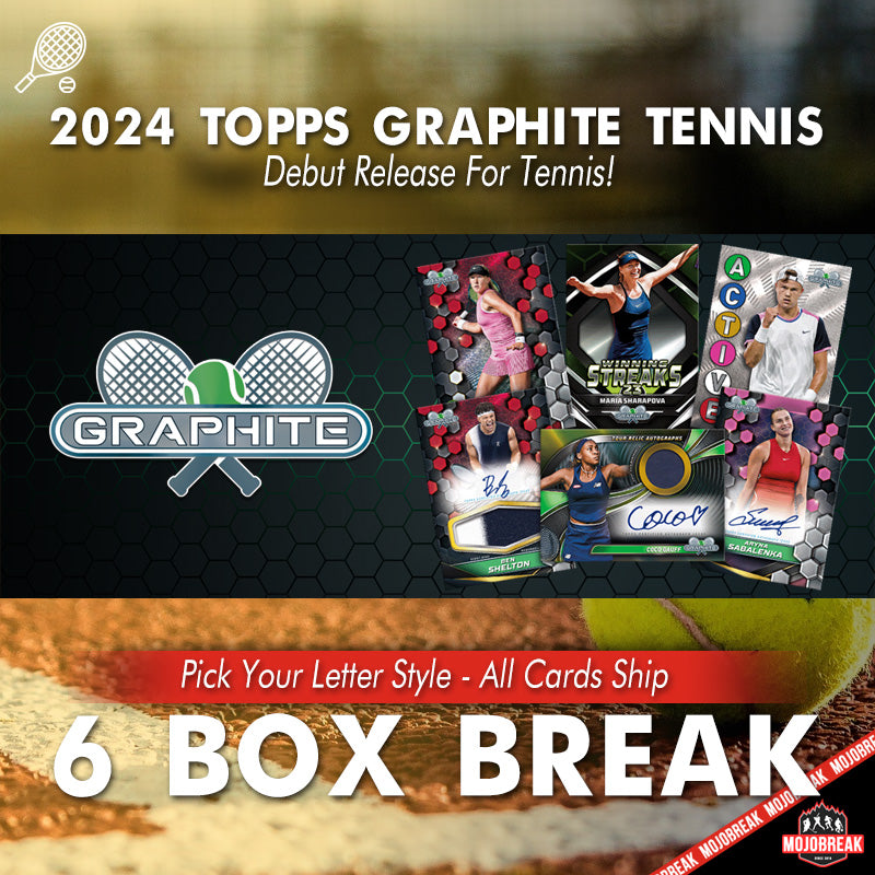 2024 Topps Graphite Tennis Hobby 6 Box Pick Your Letter #8