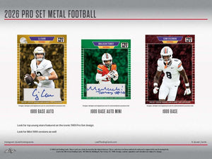 2026 Leaf Pro Set Metal Football Hobby 4 Box Random Letter #2