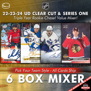 2022-23-24 UD Clear Cut & Series One Hockey 6 Box Mixer Pick Your Team #2