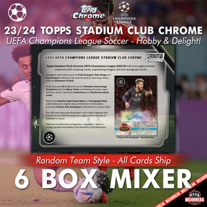 2023/24 Topps Stadium Club Chrome UEFA Hobby & Delight 6 Box Random Team #1