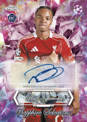 2025/26 Topps UEFA Club Competitions Chrome Soccer Sapphire Edition 10 Box Case Pick Your Player #1