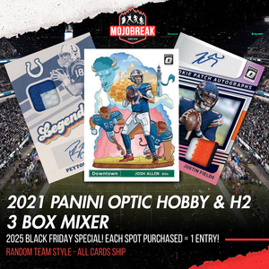 2025 CYBER MONDAY BREAK - 2021 Panini Optic Football Hobby & H2 3 Box Mixer Random Team #2