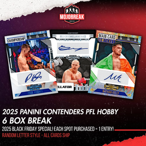 2025 CYBER MONDAY BREAK - 2025 Panini Contenders PFL Hobby 6 Box Random Letter #2