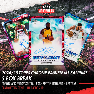 2025 CYBER MONDAY BREAK - 2024/25 Topps Chrome Basketball Sapphire 5 Box Random Team #4