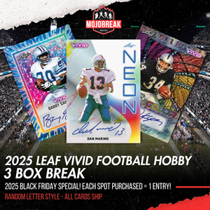2025 CYBER MONDAY BREAK - 2025 Leaf Vivid Football Hobby 3 Box Random Letter #4