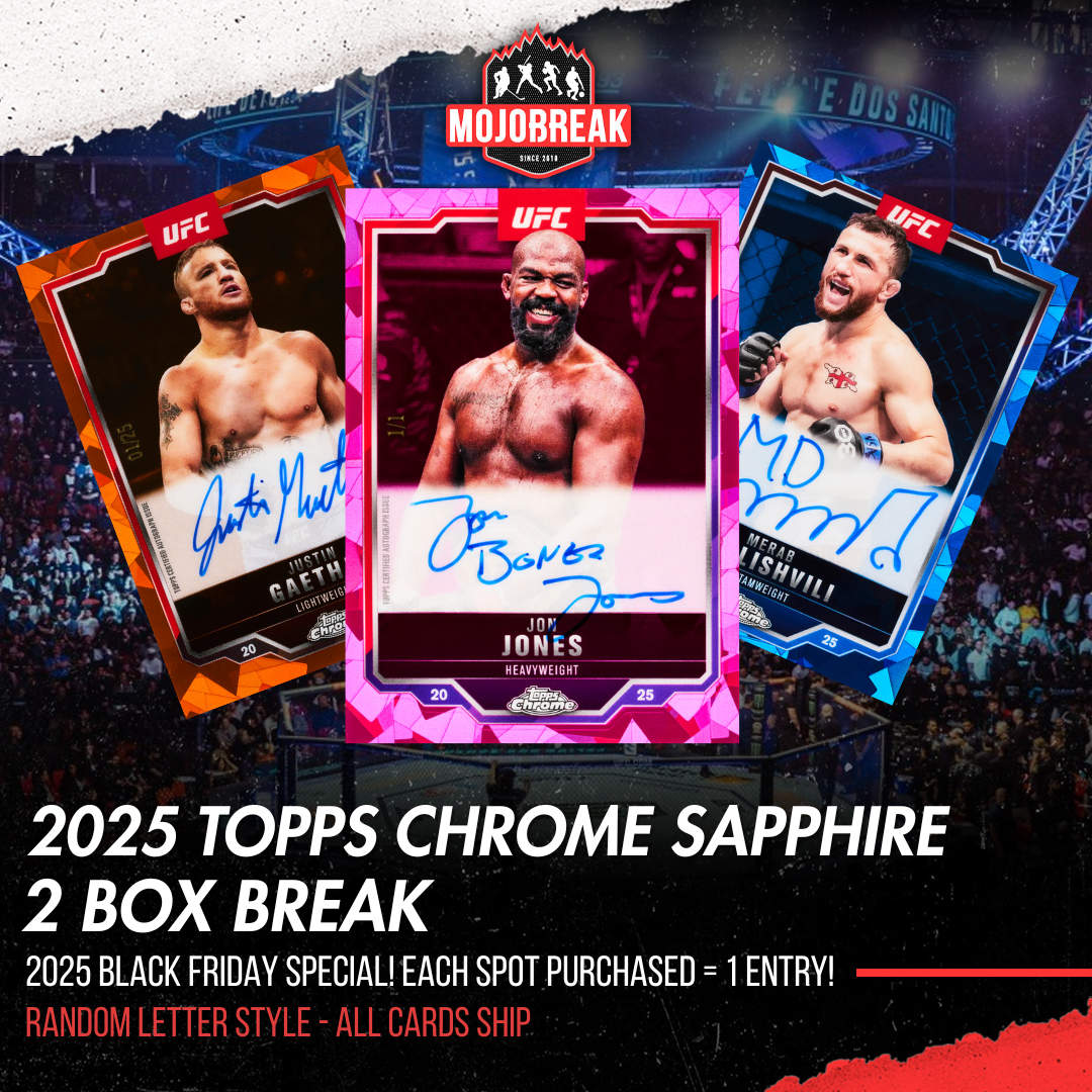 2025 CYBER MONDAY BREAK - 2025 Topps Chrome UFC Sapphire 2 Box Random Letter #3